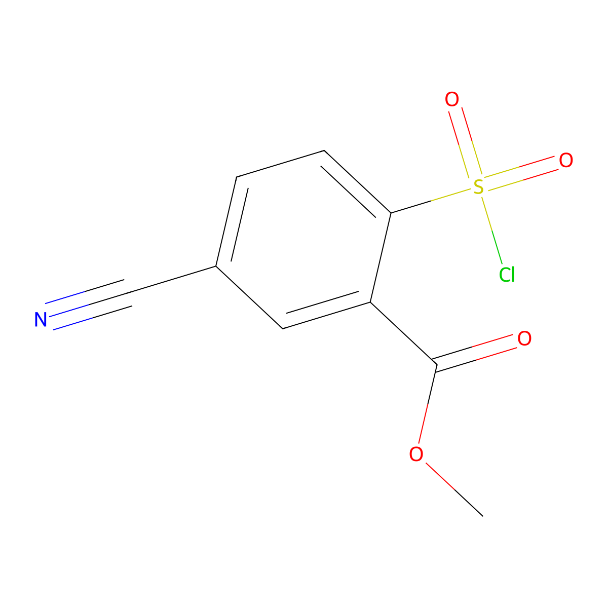 Methyl 2-(chlorosulfonyl)-5-cyanobenzoate molecular structure, CAS 1909316-62-6