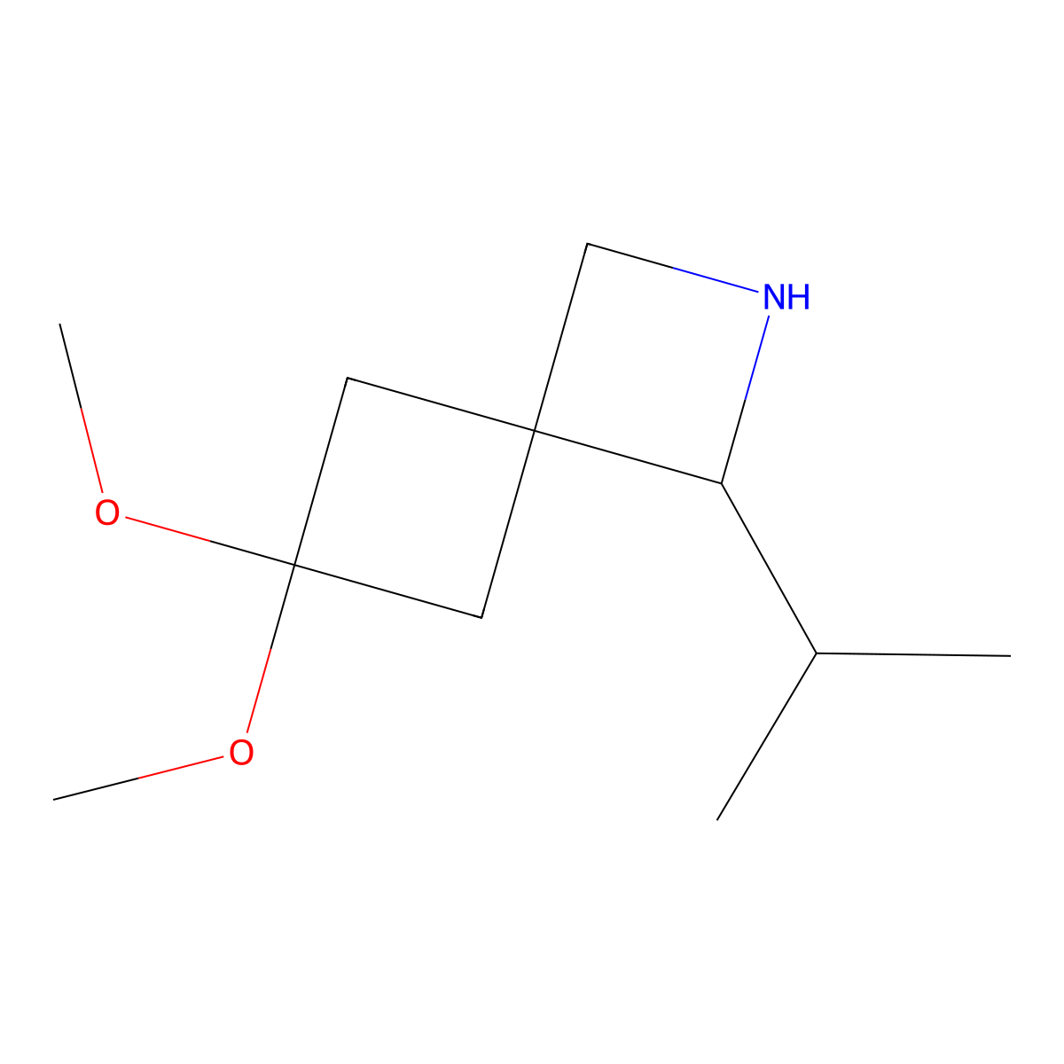 6,6-Dimethoxy-1-(propan-2-yl)-2-azaspiro[3.3]heptane molecular structure, CAS 1909316-68-2