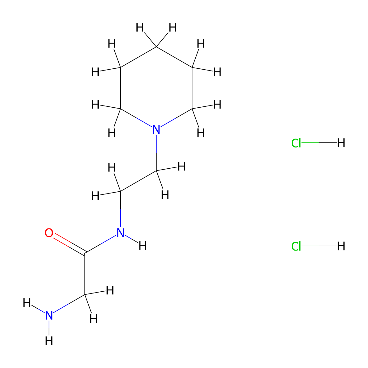 2-amino-N-[2-(piperidin-1-yl)ethyl]acetamide dihydrochloride molecular structure, CAS 1909316-72-8