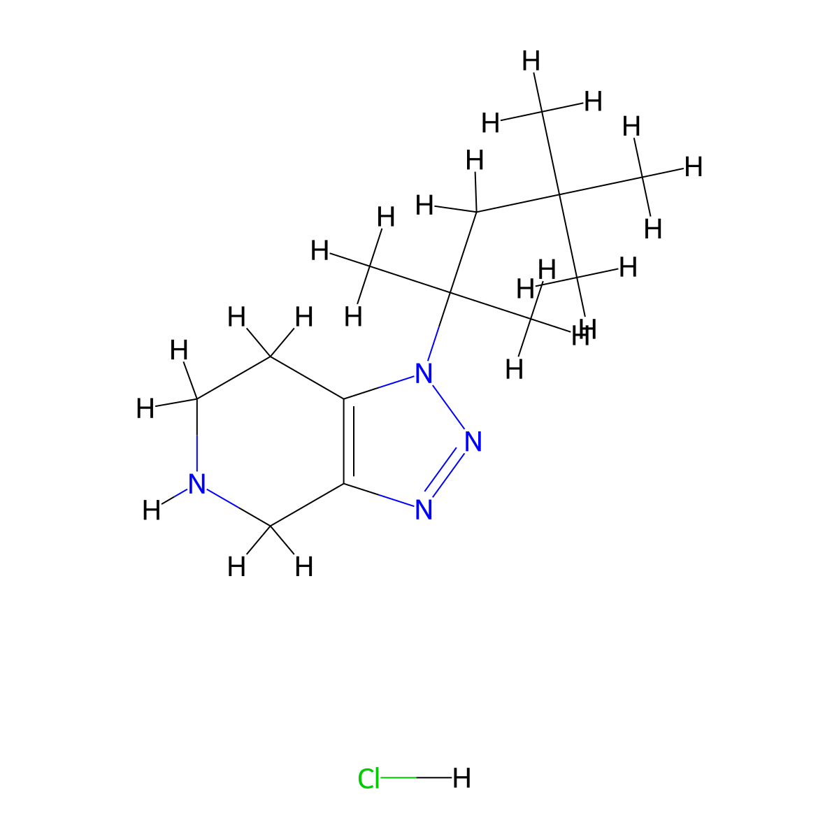 1-(2,4,4-Trimethylpentan-2-yl)-1H,4H,5H,6H,7H-[1,2,3]triazolo[4,5-c]pyridine hydrochloride molecular structure, CAS 1909316-75-1