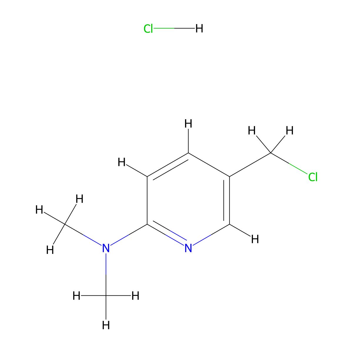 5-(chloromethyl)-N,N-dimethylpyridin-2-amine hydrochloride molecular structure, CAS 1909316-77-3