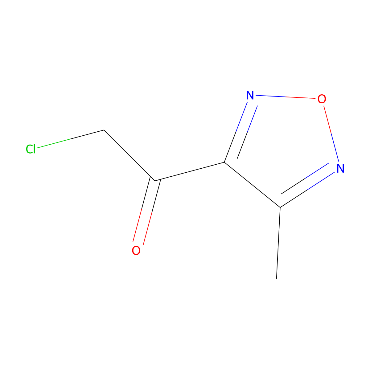 2-Chloro-1-(4-methyl-1,2,5-oxadiazol-3-yl)ethan-1-one molecular structure, CAS 1909316-79-5