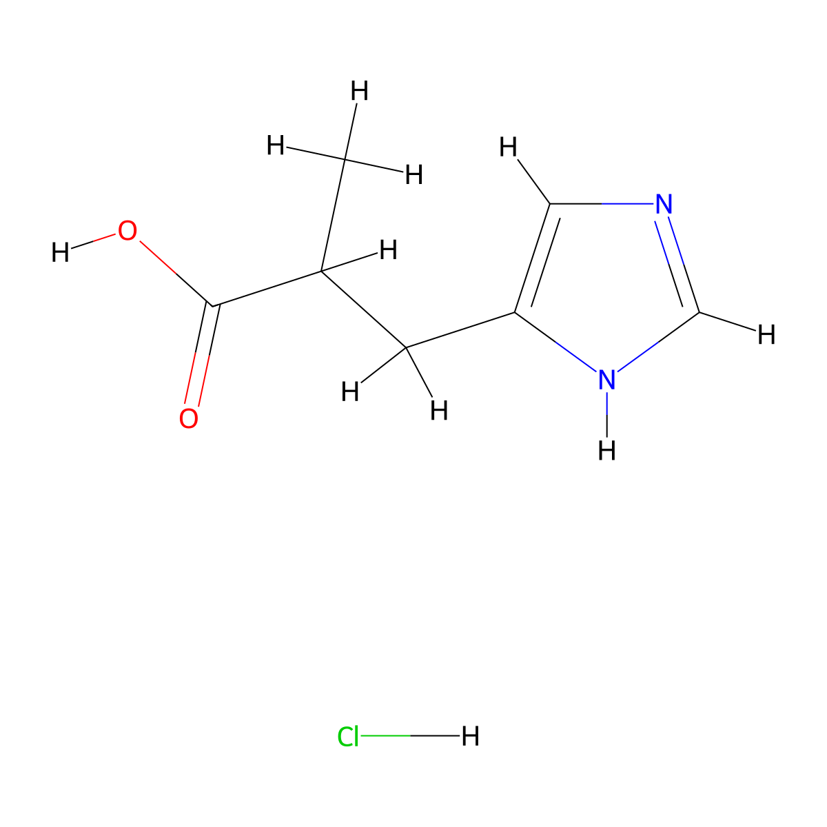 3-(1H-imidazol-5-yl)-2-methylpropanoic acid hydrochloride molecular structure, CAS 1909316-83-1