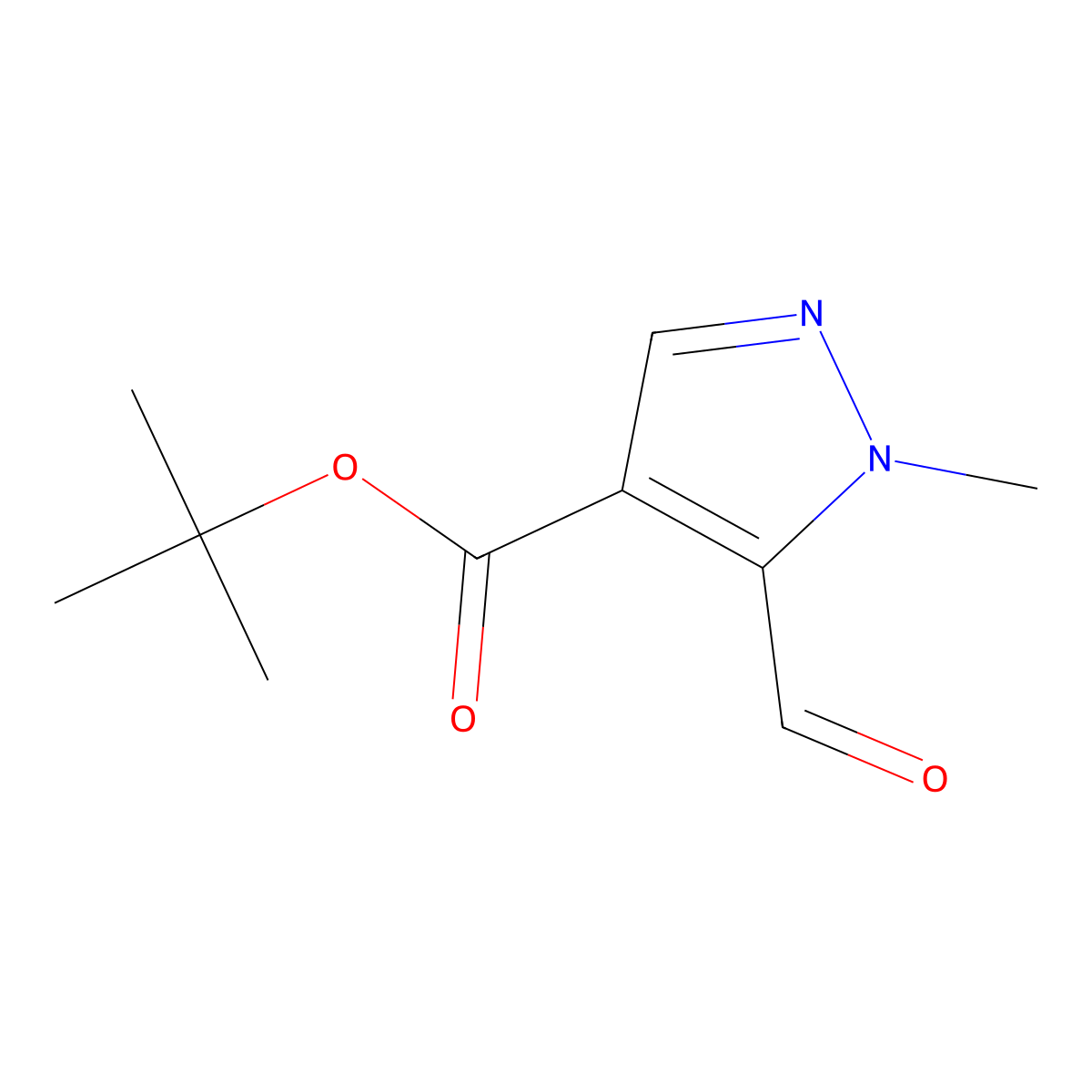 tert-butyl 5-formyl-1-methyl-1H-pyrazole-4-carboxylate molecular structure, CAS 1909316-95-5