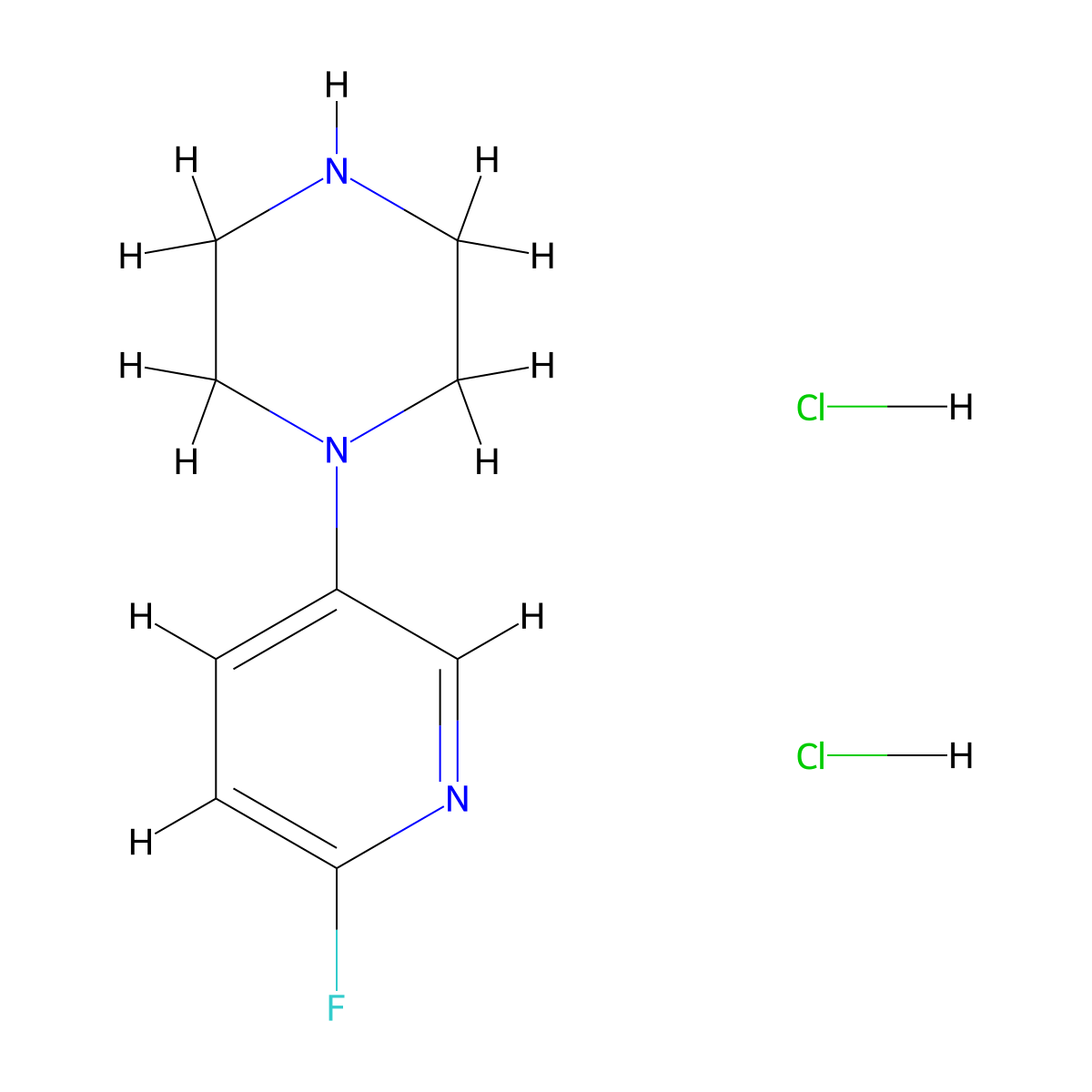 1-(6-Fluoropyridin-3-yl)piperazine dihydrochloride molecular structure, CAS 1909316-98-8