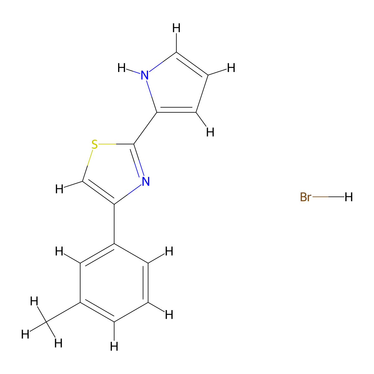4-(3-Methylphenyl)-2-(1H-pyrrol-2-yl)-1,3-thiazole hydrobromide molecular structure, CAS 1909317-01-6