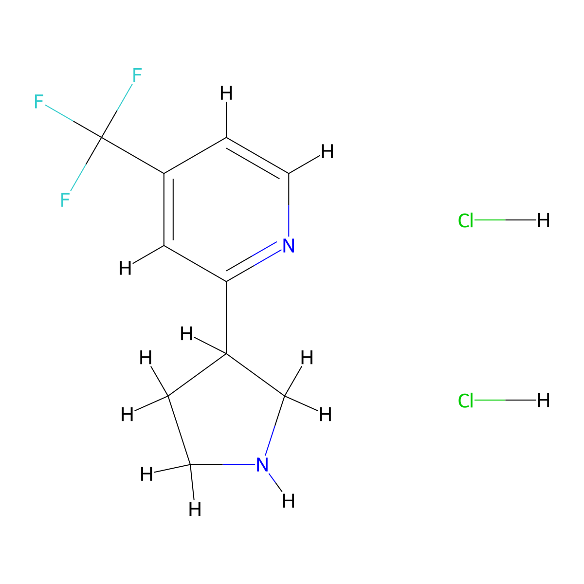 2-(Pyrrolidin-3-yl)-4-(trifluoromethyl)pyridine dihydrochloride molecular structure, CAS 1909317-06-1