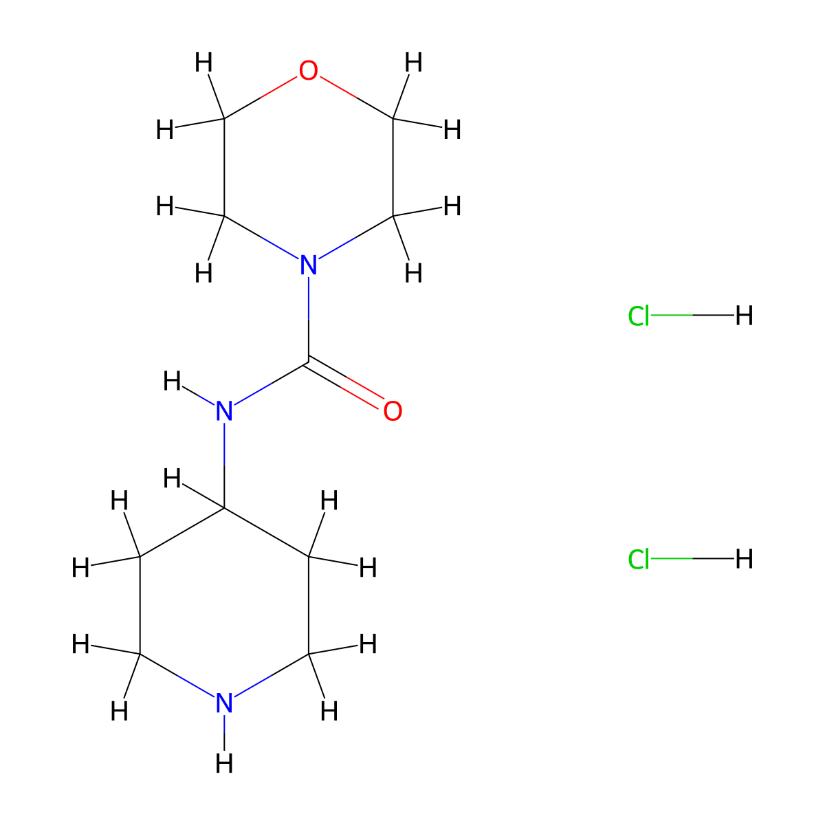 N-(piperidin-4-yl)morpholine-4-carboxamide dihydrochloride molecular structure, CAS 1909317-15-2