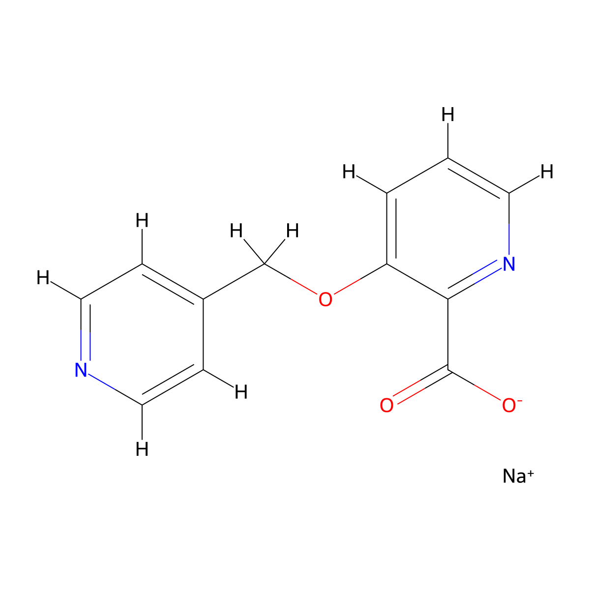 Sodium 3-[(pyridin-4-yl)methoxy]pyridine-2-carboxylate molecular structure, CAS 1909317-26-5