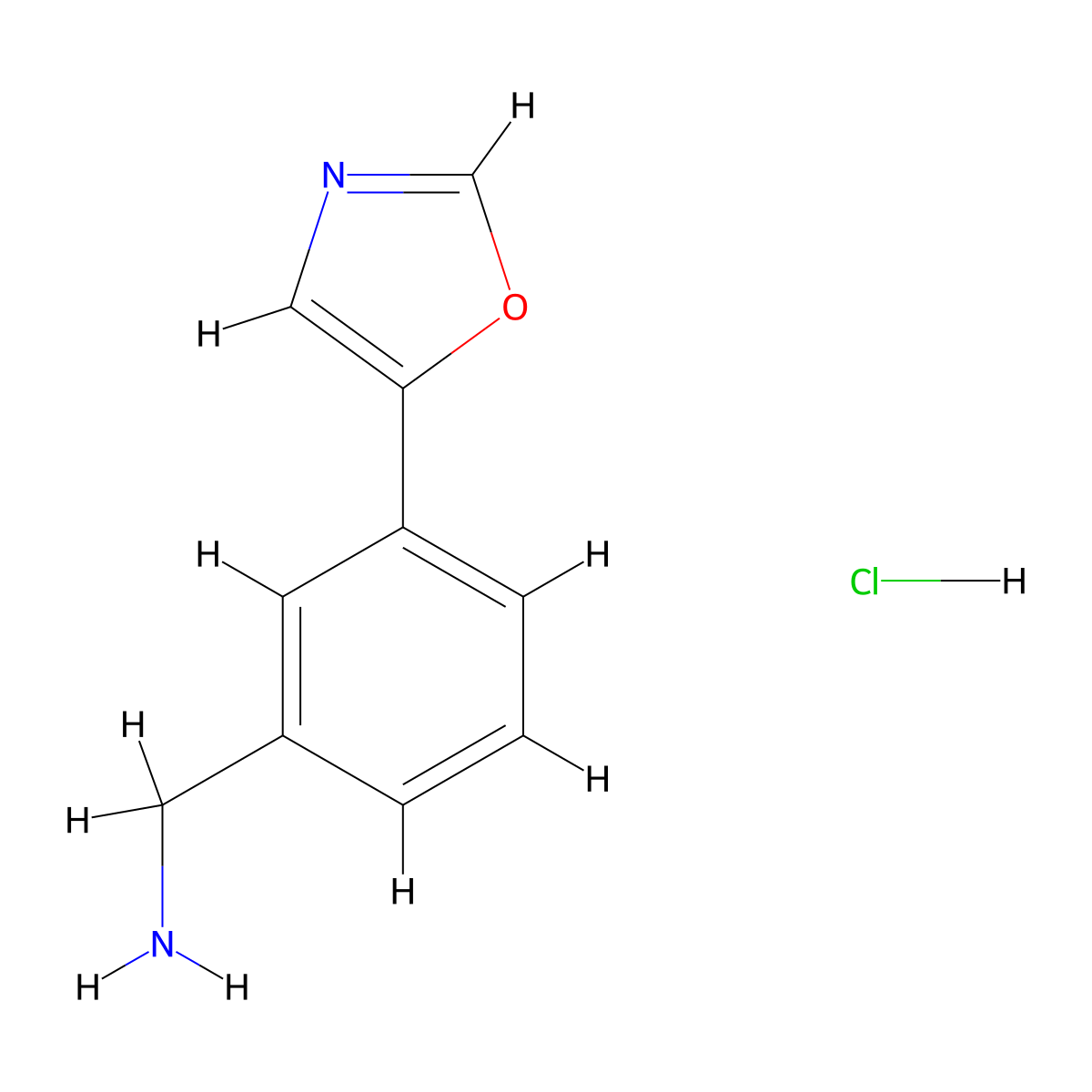 [3-(1,3-Oxazol-5-yl)phenyl]methanamine hydrochloride molecular structure, CAS 1909317-27-6