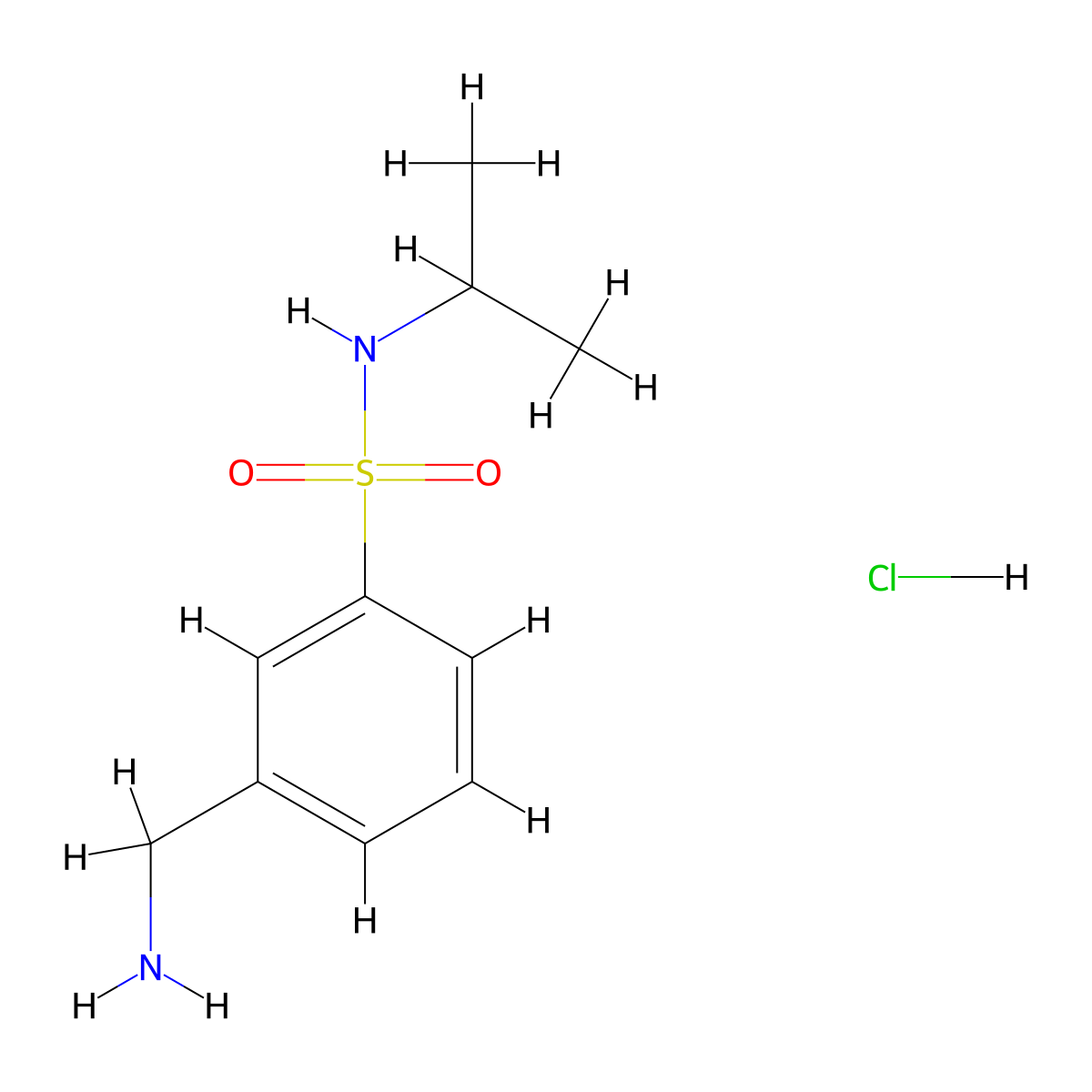 3-(aminomethyl)-N-(propan-2-yl)benzene-1-sulfonamide hydrochloride molecular structure, CAS 1909317-36-7