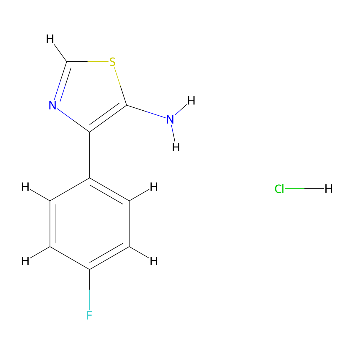 4-(4-Fluorophenyl)-1,3-thiazol-5-amine hydrochloride molecular structure, CAS 1909317-40-3