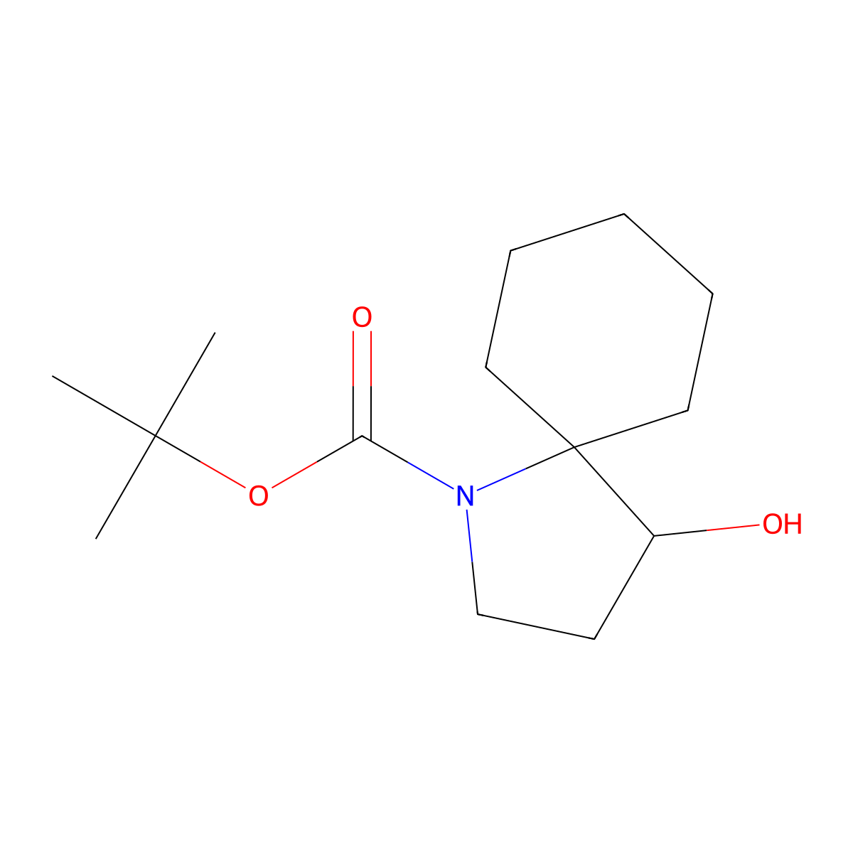 Tert-butyl 4-hydroxy-1-azaspiro[4.5]decane-1-carboxylate molecular structure, CAS 1909317-41-4
