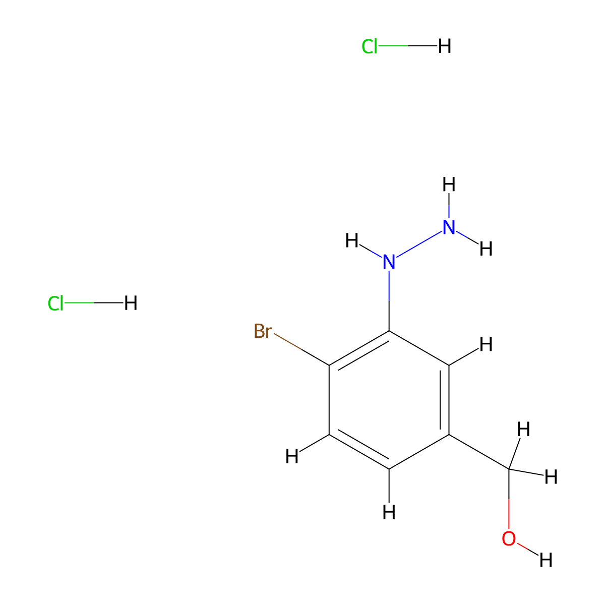 (4-Bromo-3-hydrazinylphenyl)methanol dihydrochloride molecular structure, CAS 1909317-42-5