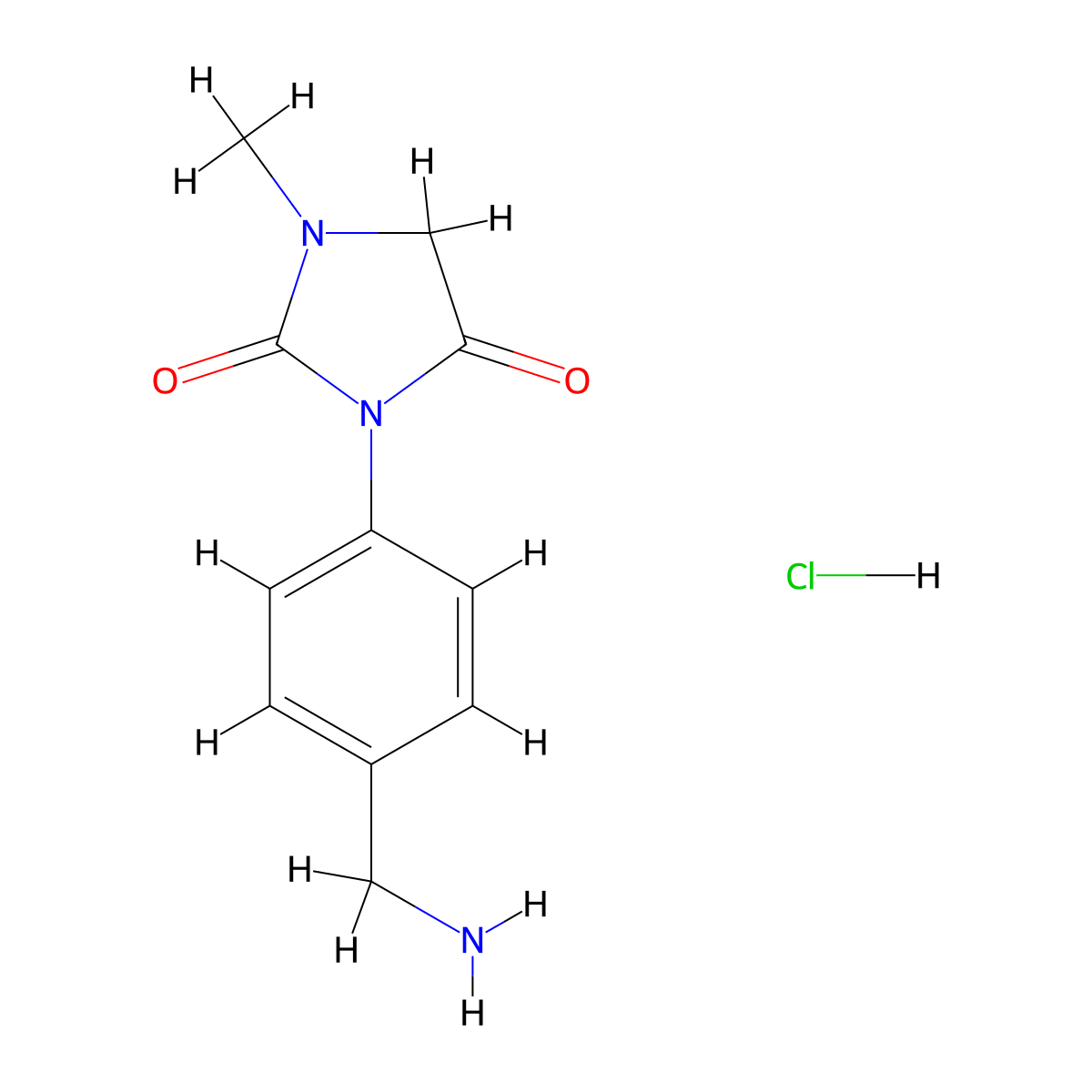 3-[4-(Aminomethyl)phenyl]-1-methylimidazolidine-2,4-dione hydrochloride molecular structure, CAS 1909317-43-6
