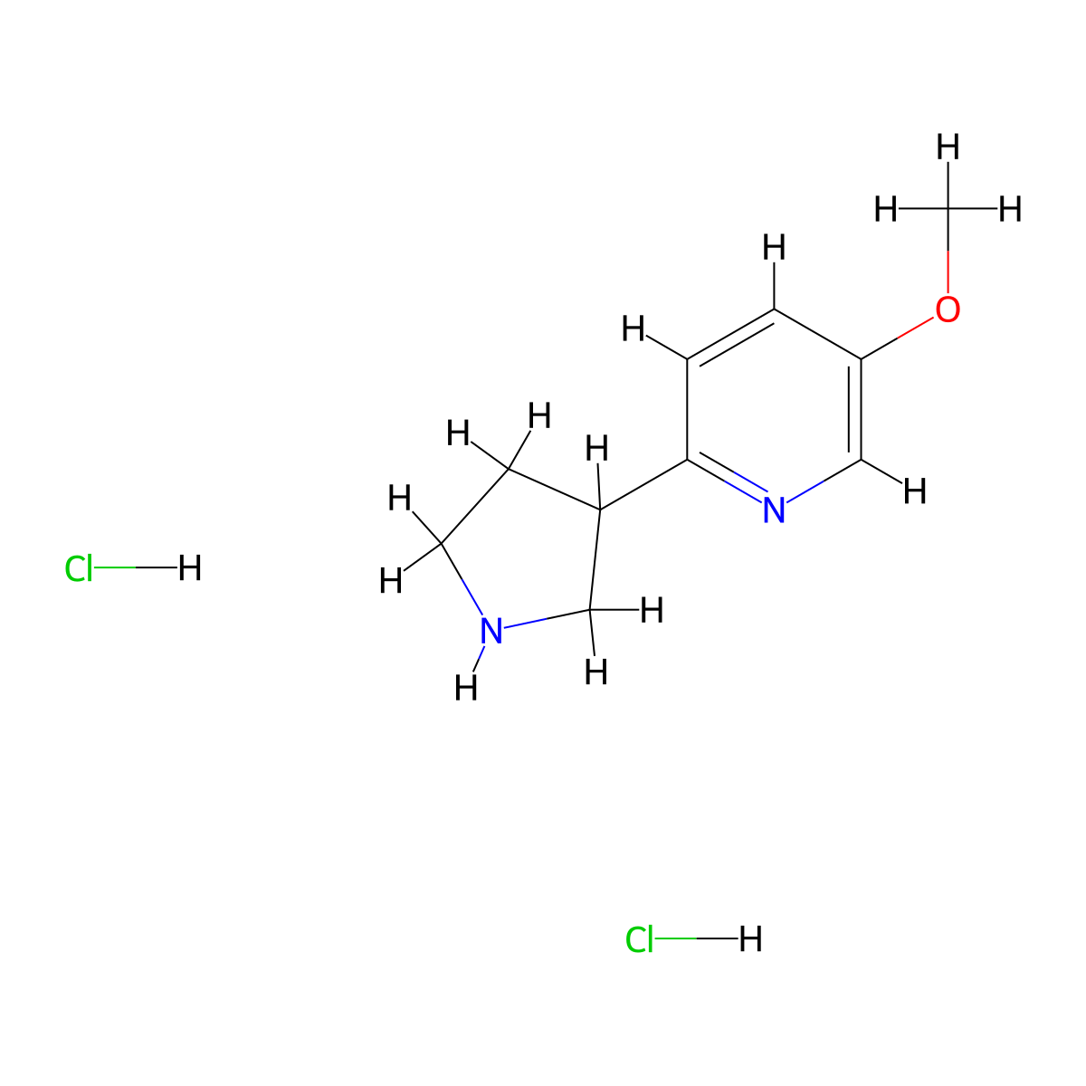 5-Methoxy-2-(pyrrolidin-3-yl)pyridine dihydrochloride molecular structure, CAS 1909317-45-8