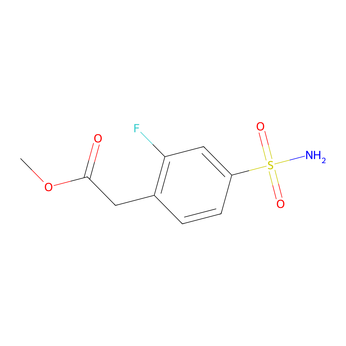 Methyl 2-(2-fluoro-4-sulfamoylphenyl)acetate molecular structure, CAS 1909317-48-1