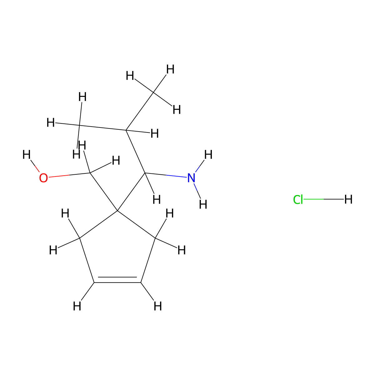 [1-(1-Amino-2-methylpropyl)cyclopent-3-en-1-yl]methanol hydrochloride molecular structure, CAS 1909317-50-5