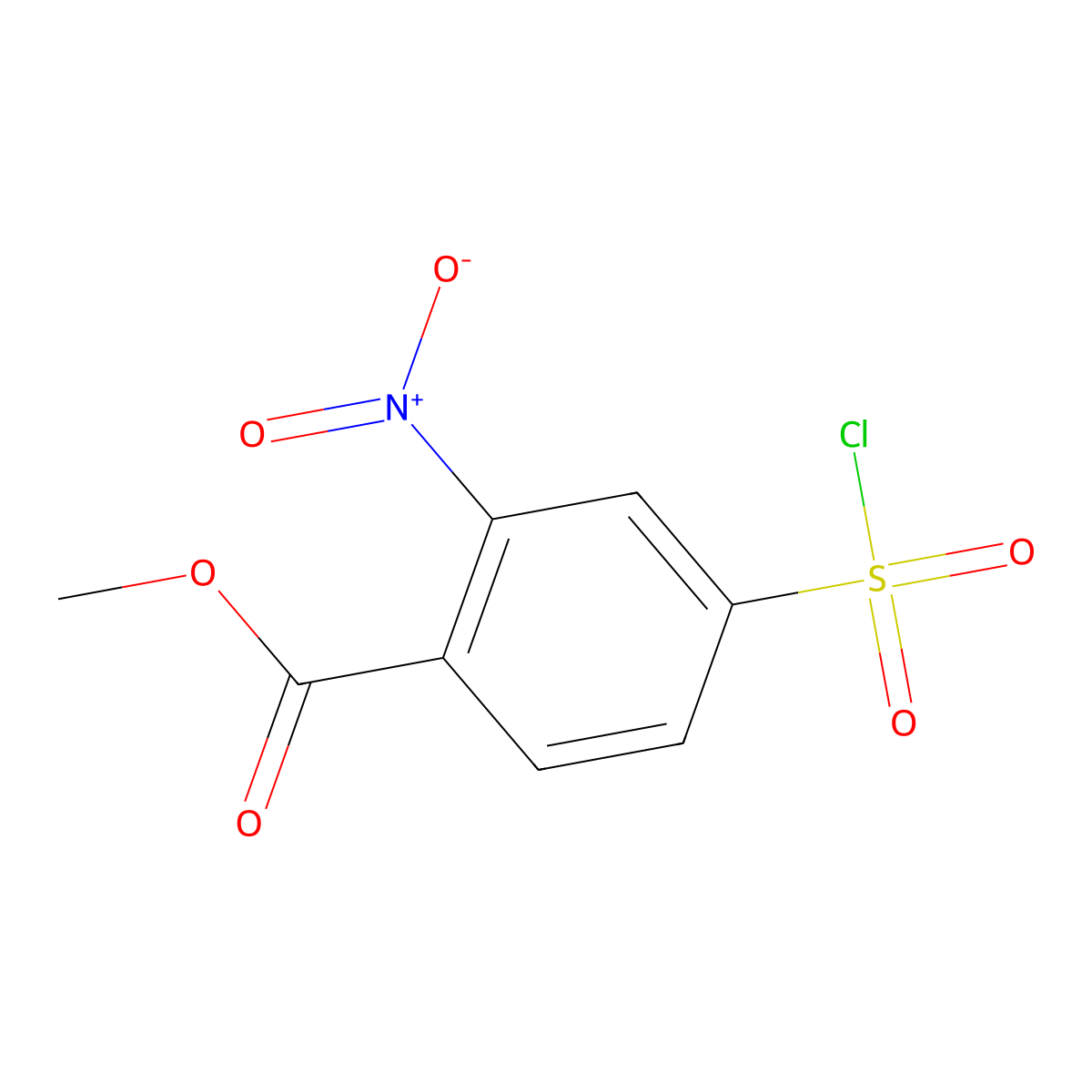 Methyl 4-(chlorosulfonyl)-2-nitrobenzoate molecular structure, CAS 1909317-51-6