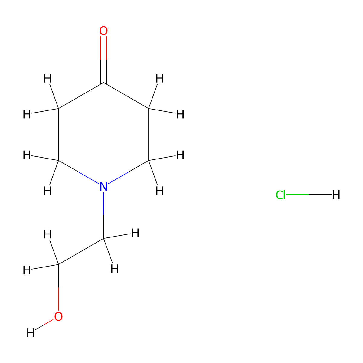 1-(2-Hydroxyethyl)piperidin-4-one hydrochloride molecular structure, CAS 1909317-54-9