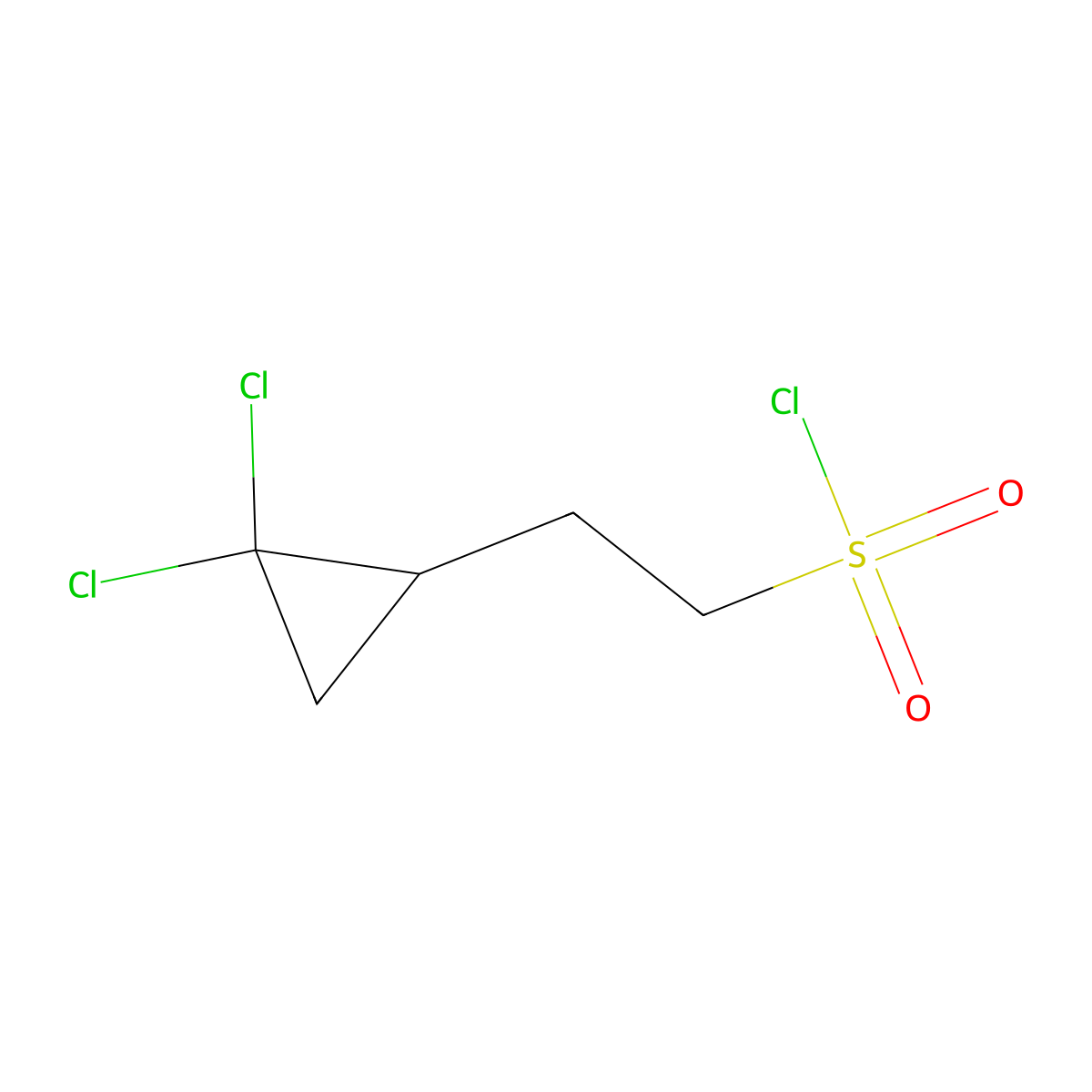 2-(2,2-Dichlorocyclopropyl)ethane-1-sulfonyl chloride molecular structure, CAS 1909317-56-1