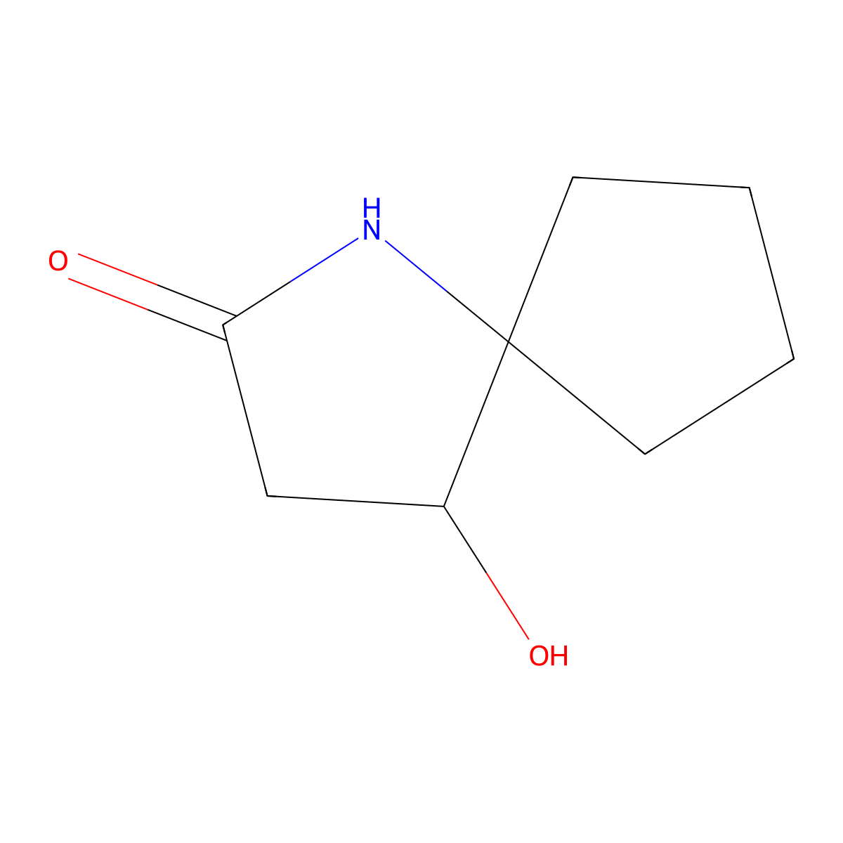 4-Hydroxy-1-azaspiro(4.4)nonan-2-one molecular structure, CAS 1909317-66-3