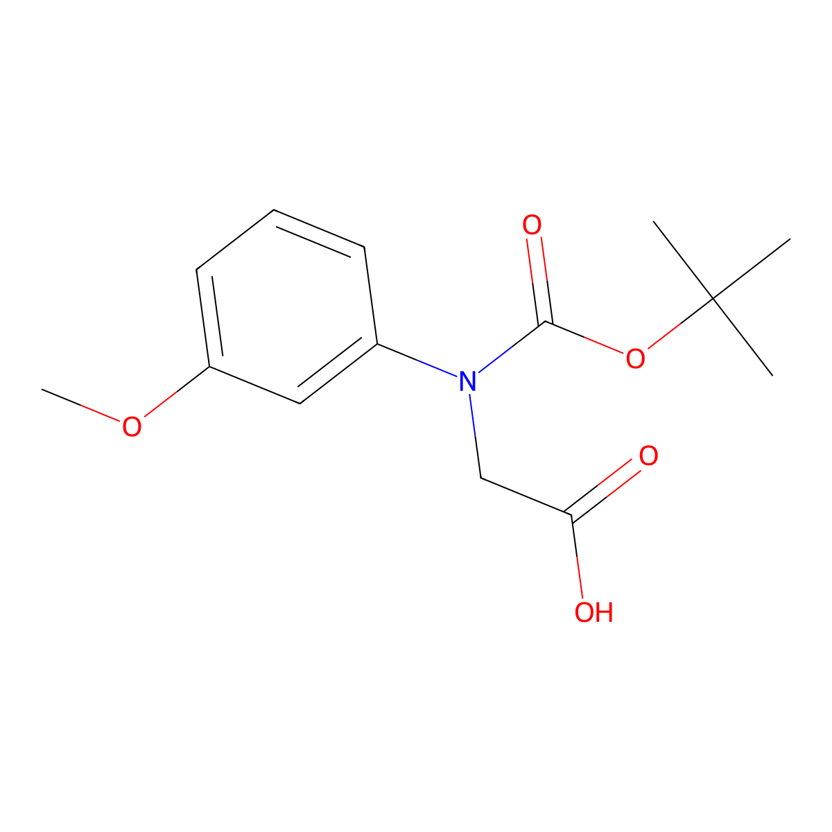 2-{[(Tert-butoxy)carbonyl](3-methoxyphenyl)amino}acetic acid molecular structure, CAS 1909318-57-5