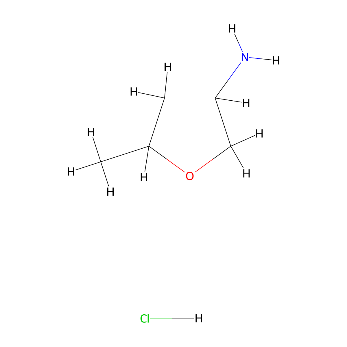5-Methyloxolan-3-amine hydrochloride molecular structure, CAS 1909318-60-0