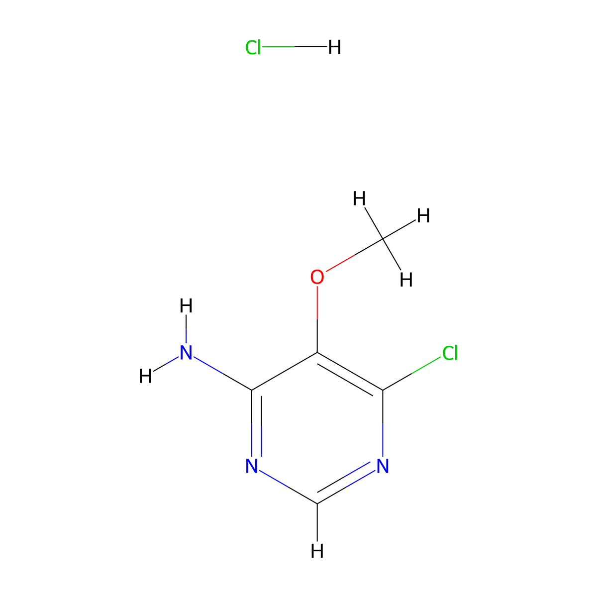 6-Chloro-5-methoxypyrimidin-4-amine hydrochloride molecular structure, CAS 1909318-67-7