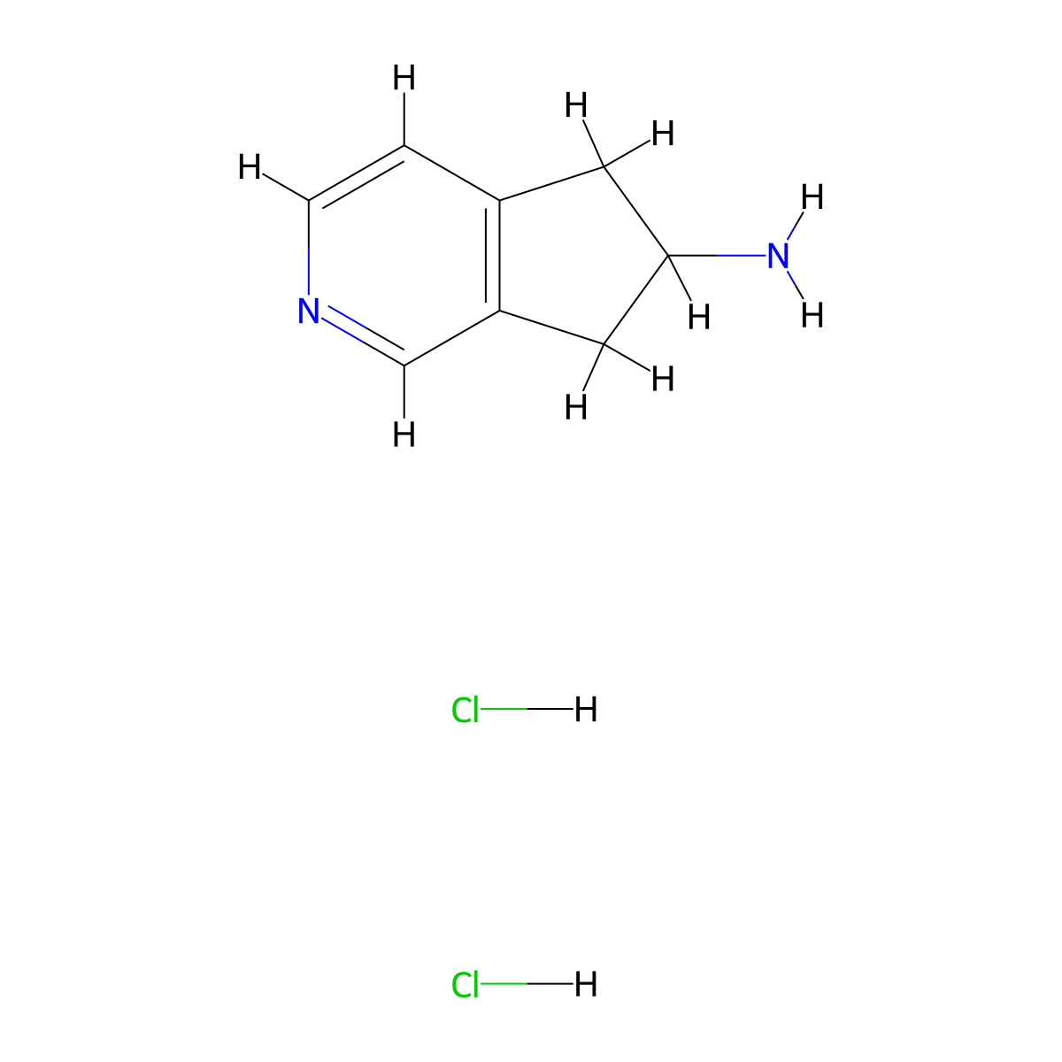 5H,6H,7H-cyclopenta[c]pyridin-6-amine dihydrochloride molecular structure, CAS 1909318-69-9