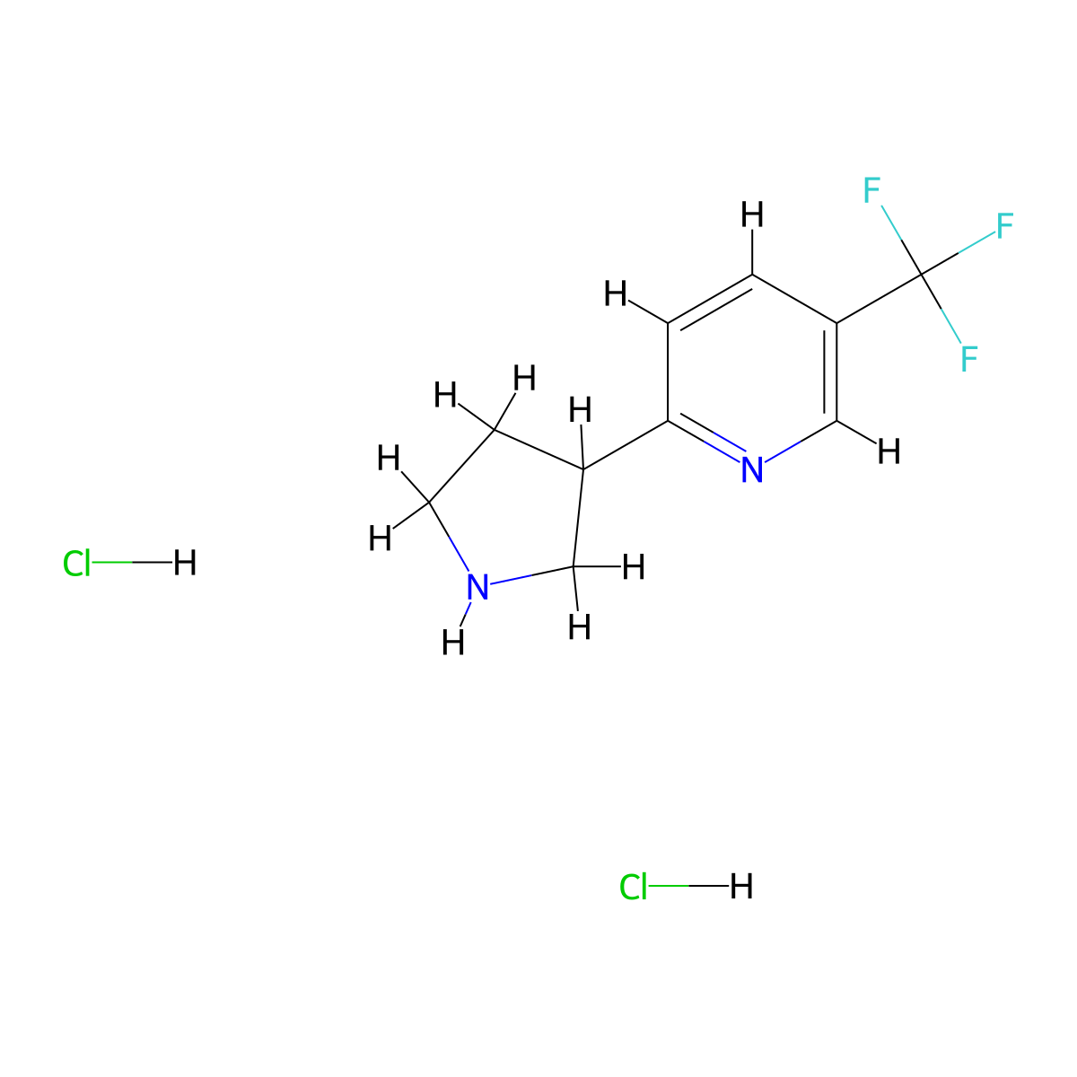2-(Pyrrolidin-3-yl)-5-(trifluoromethyl)pyridine dihydrochloride molecular structure, CAS 1909318-71-3
