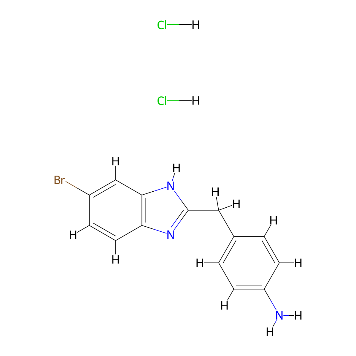 4-[(6-bromo-1H-1,3-benzodiazol-2-yl)methyl]aniline dihydrochloride molecular structure, CAS 1909318-72-4