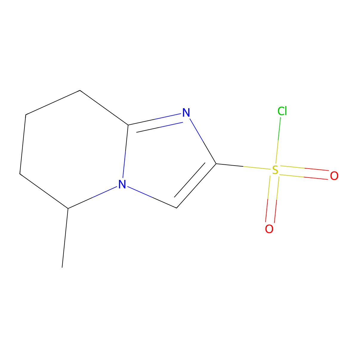 5-methyl-5H,6H,7H,8H-imidazo[1,2-a]pyridine-2-sulfonyl chloride molecular structure, CAS 1909318-73-5