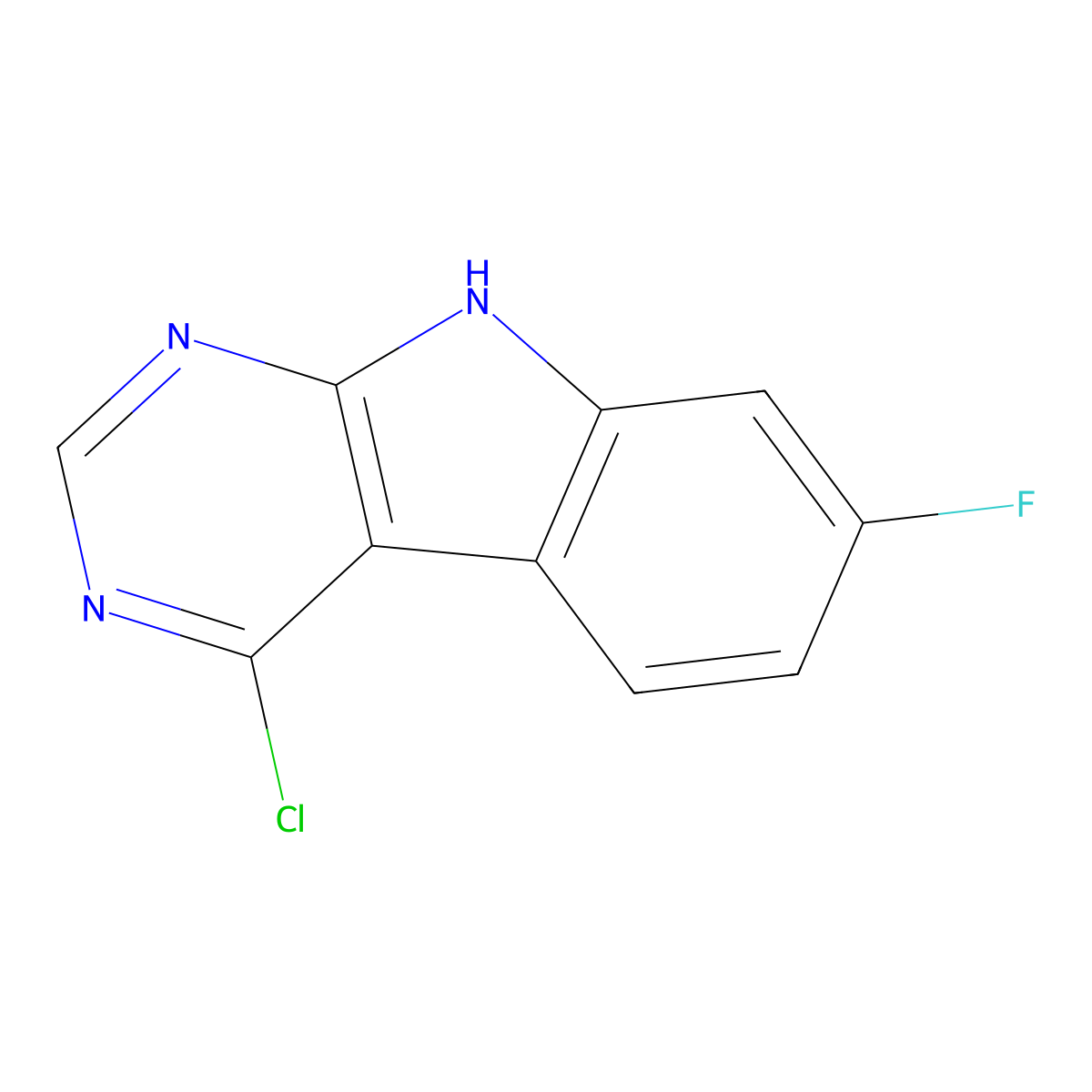 4-Chloro-7-fluoro-9H-pyrimido[4,5-b]indole molecular structure, CAS 1909318-74-6