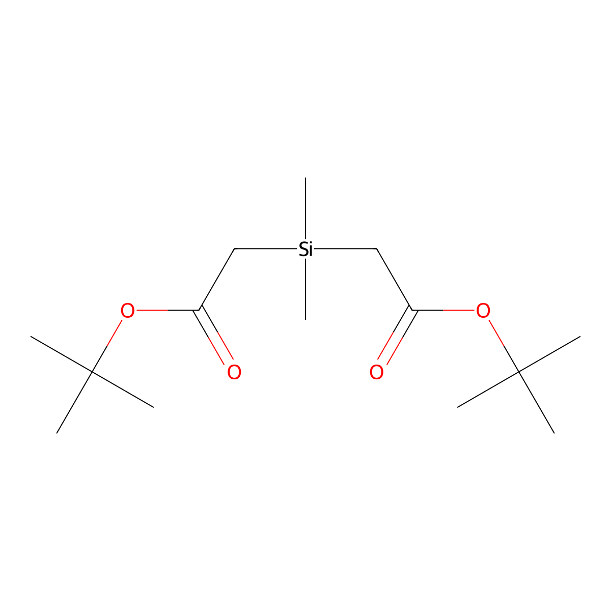 Tert-butyl 2-{[2-(tert-butoxy)-2-oxoethyl]dimethylsilyl}acetate molecular structure, CAS 1909318-75-7