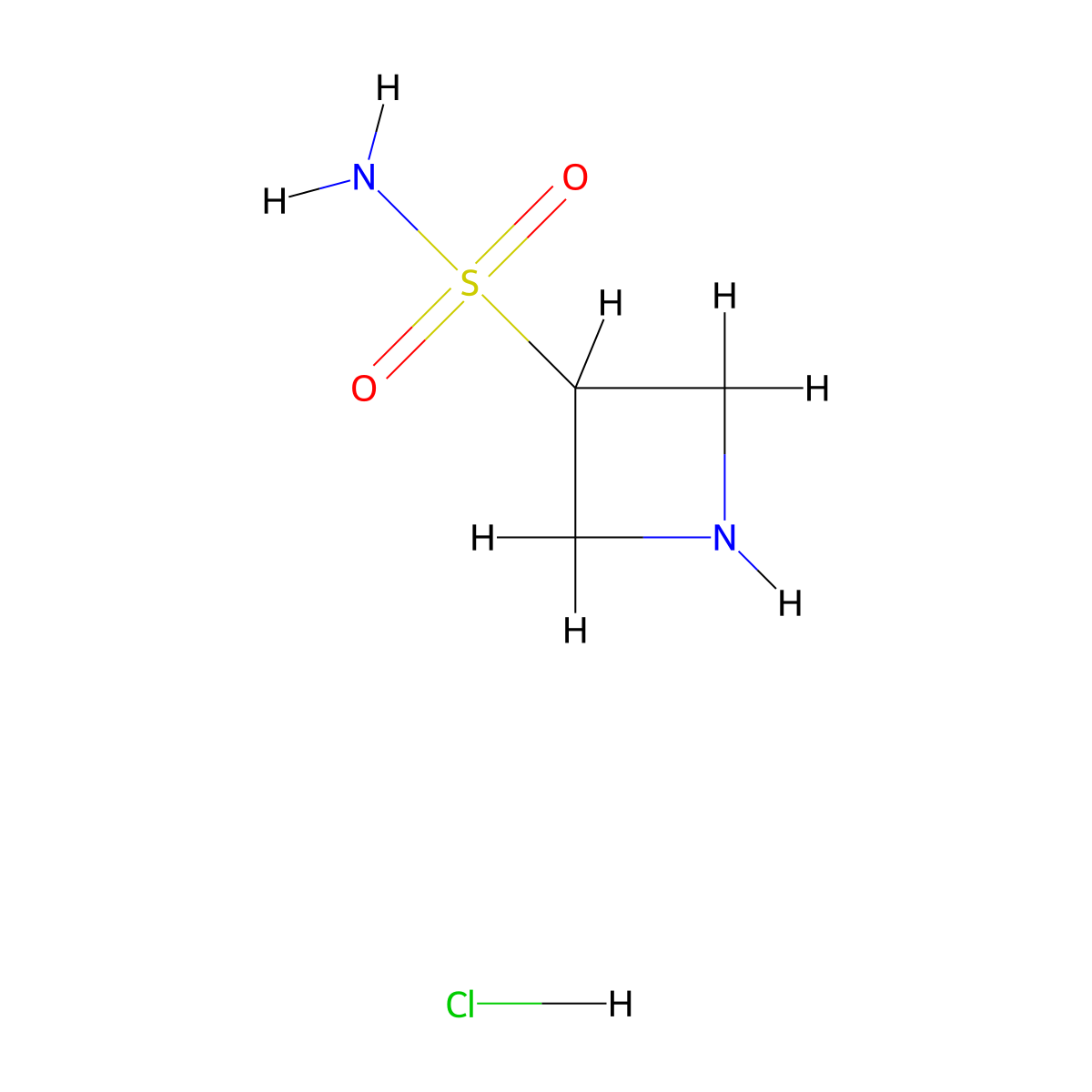 Azetidine-3-sulfonamide hydrochloride molecular structure, CAS 1909318-76-8