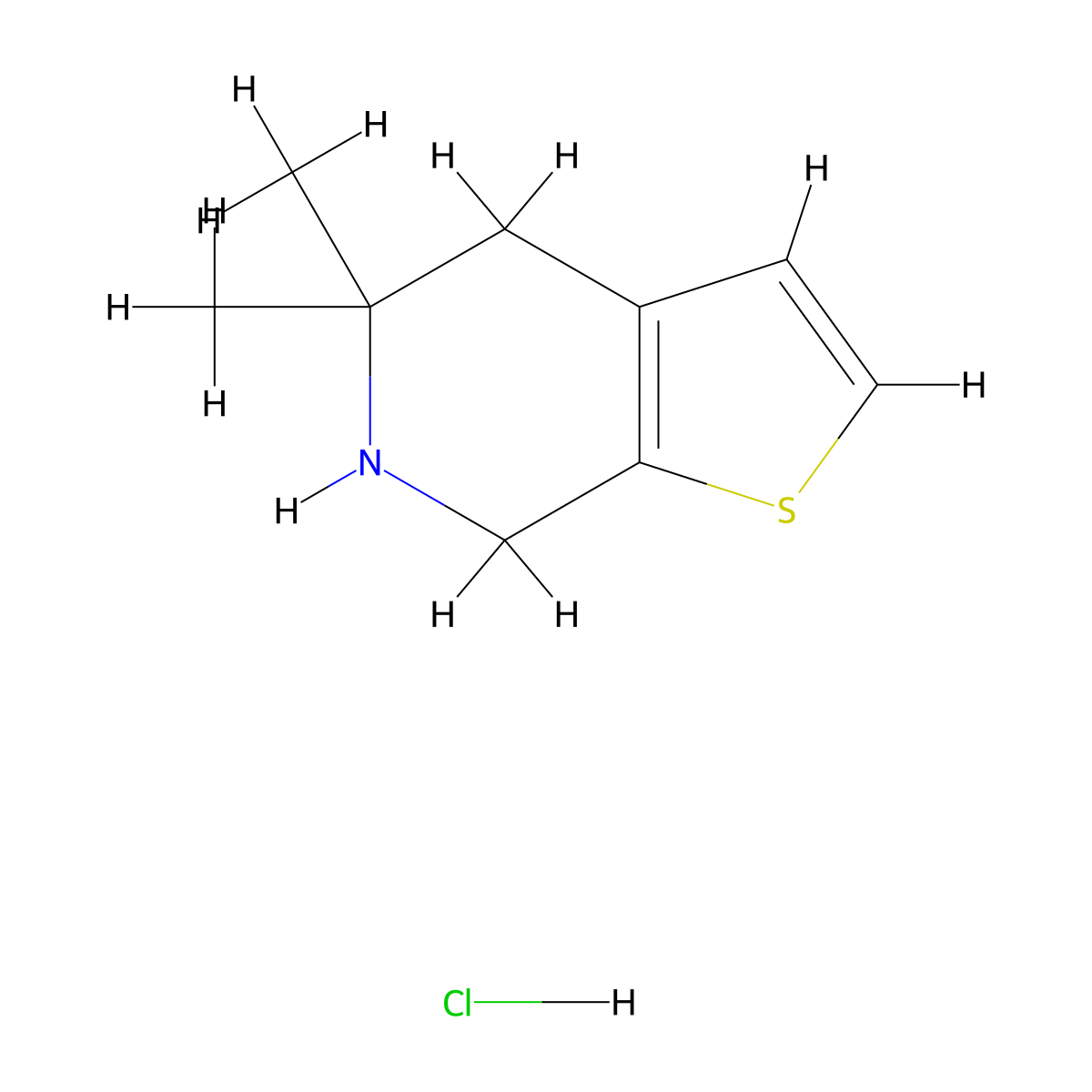 5,5-dimethyl-4H,5H,6H,7H-thieno[2,3-c]pyridine hydrochloride molecular structure, CAS 1909318-77-9