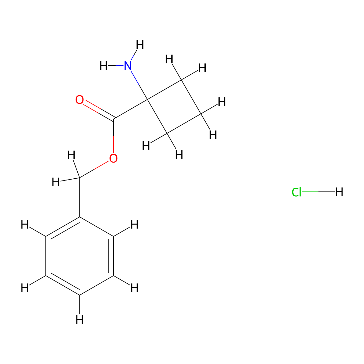 Benzyl 1-aminocyclobutane-1-carboxylate hydrochloride molecular structure, CAS 1909318-90-6