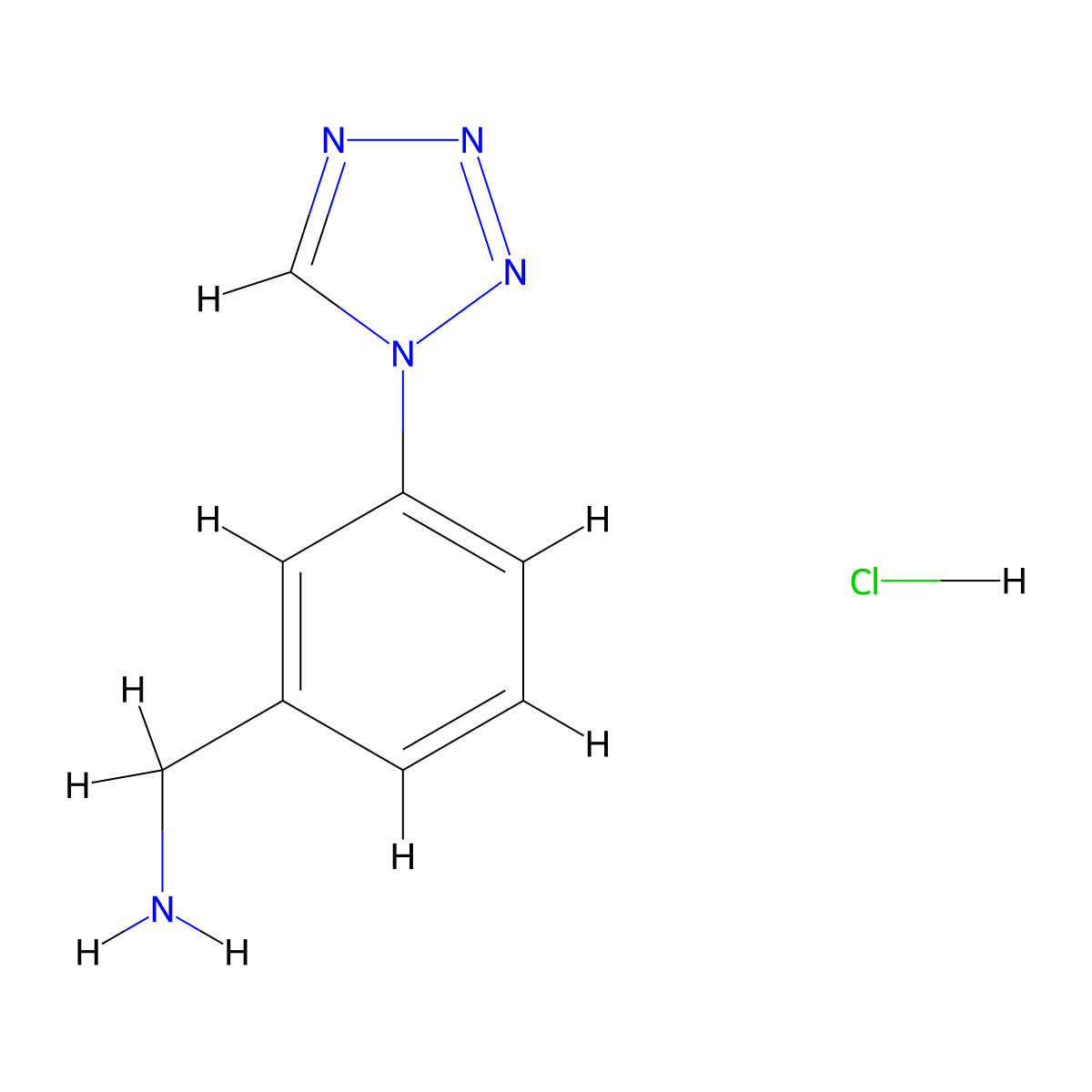 [3-(1H-1,2,3,4-tetrazol-1-yl)phenyl]methanamine hydrochloride molecular structure, CAS 1909318-91-7