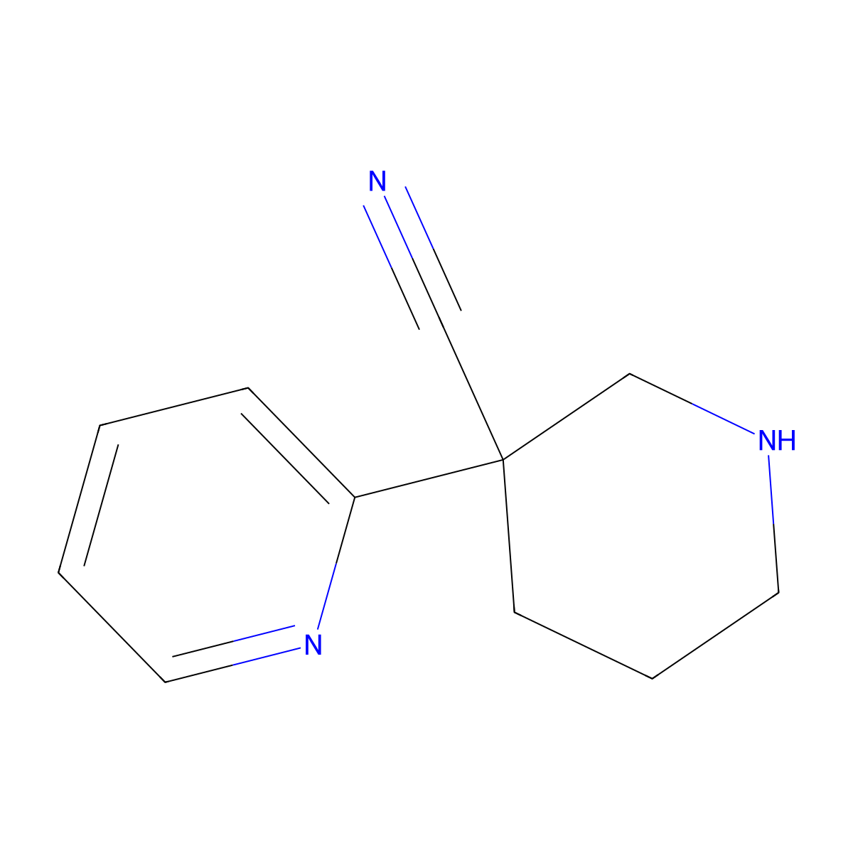 3-(Pyridin-2-yl)piperidine-3-carbonitrile molecular structure, CAS 1909318-92-8