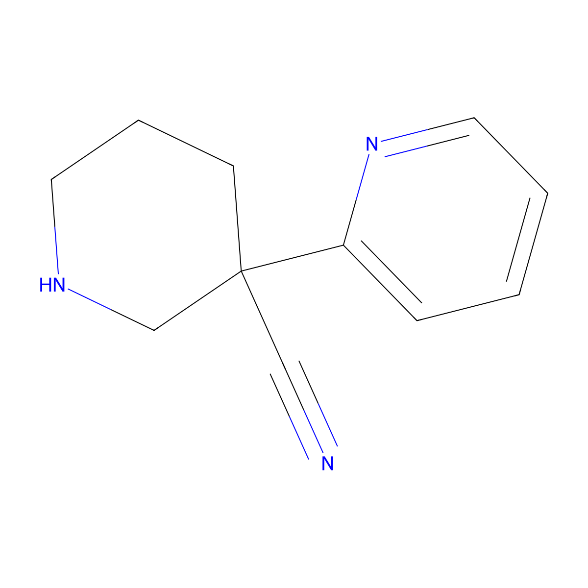 3-(Pyridin-2-yl)piperidine-3-carbonitrile molecular structure, CAS 1909318-92-8