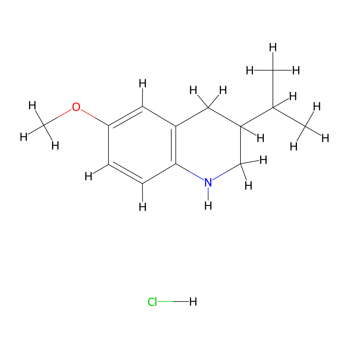 6-Methoxy-3-(propan-2-yl)-1,2,3,4-tetrahydroquinoline hydrochloride molecular structure, CAS 1909318-95-1