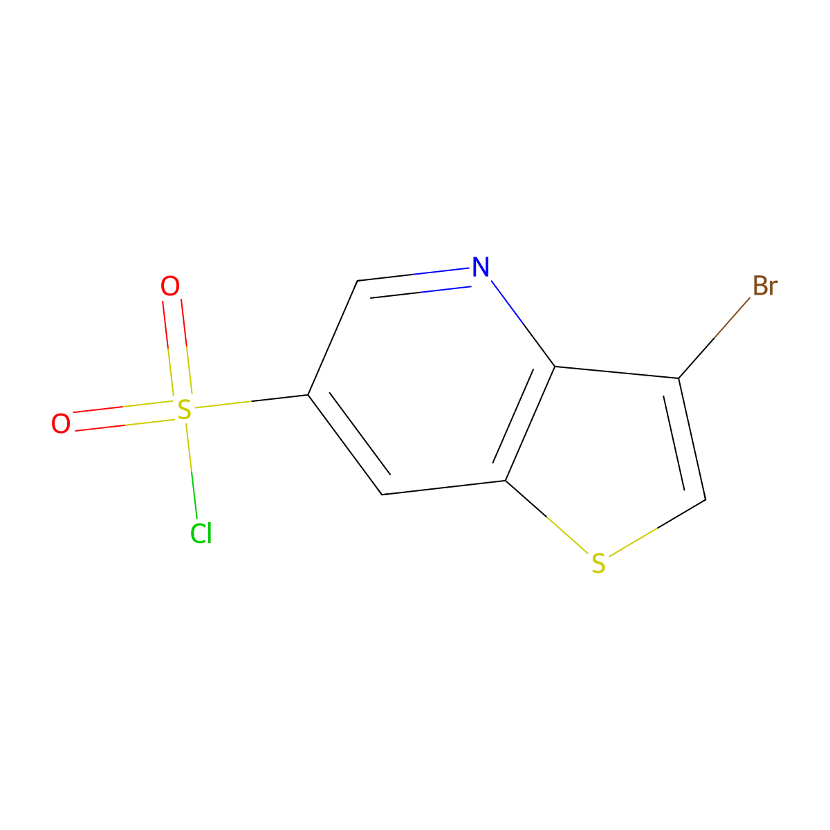 3-Bromothieno[3,2-b]pyridine-6-sulfonyl chloride molecular structure, CAS 1909318-96-2