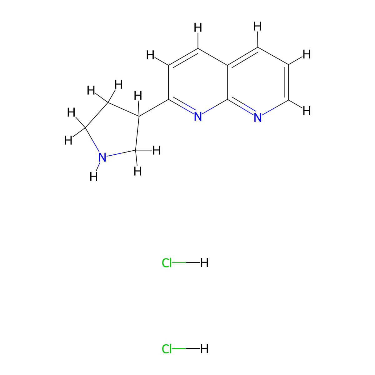 2-(Pyrrolidin-3-yl)-1,8-naphthyridine dihydrochloride molecular structure, CAS 1909318-98-4