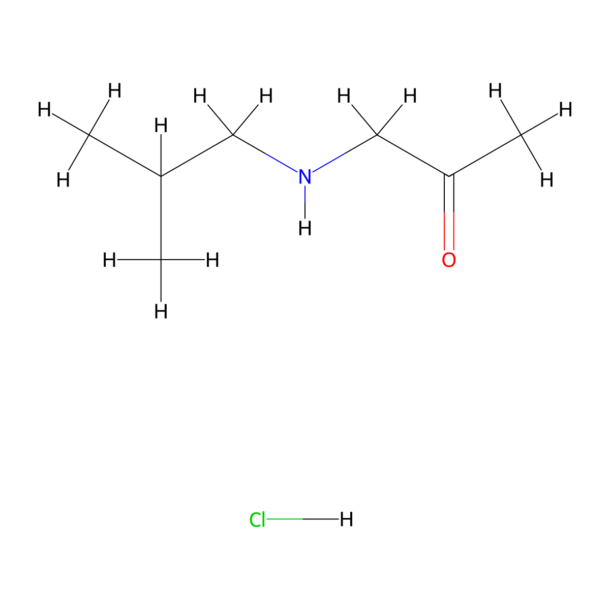 1-[(2-Methylpropyl)amino]propan-2-one hydrochloride molecular structure, CAS 1909319-07-8