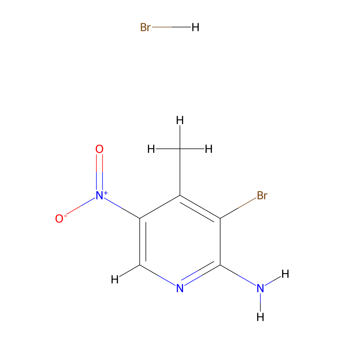 3-Bromo-4-methyl-5-nitropyridin-2-amine hydrobromide molecular structure, CAS 1909319-14-7