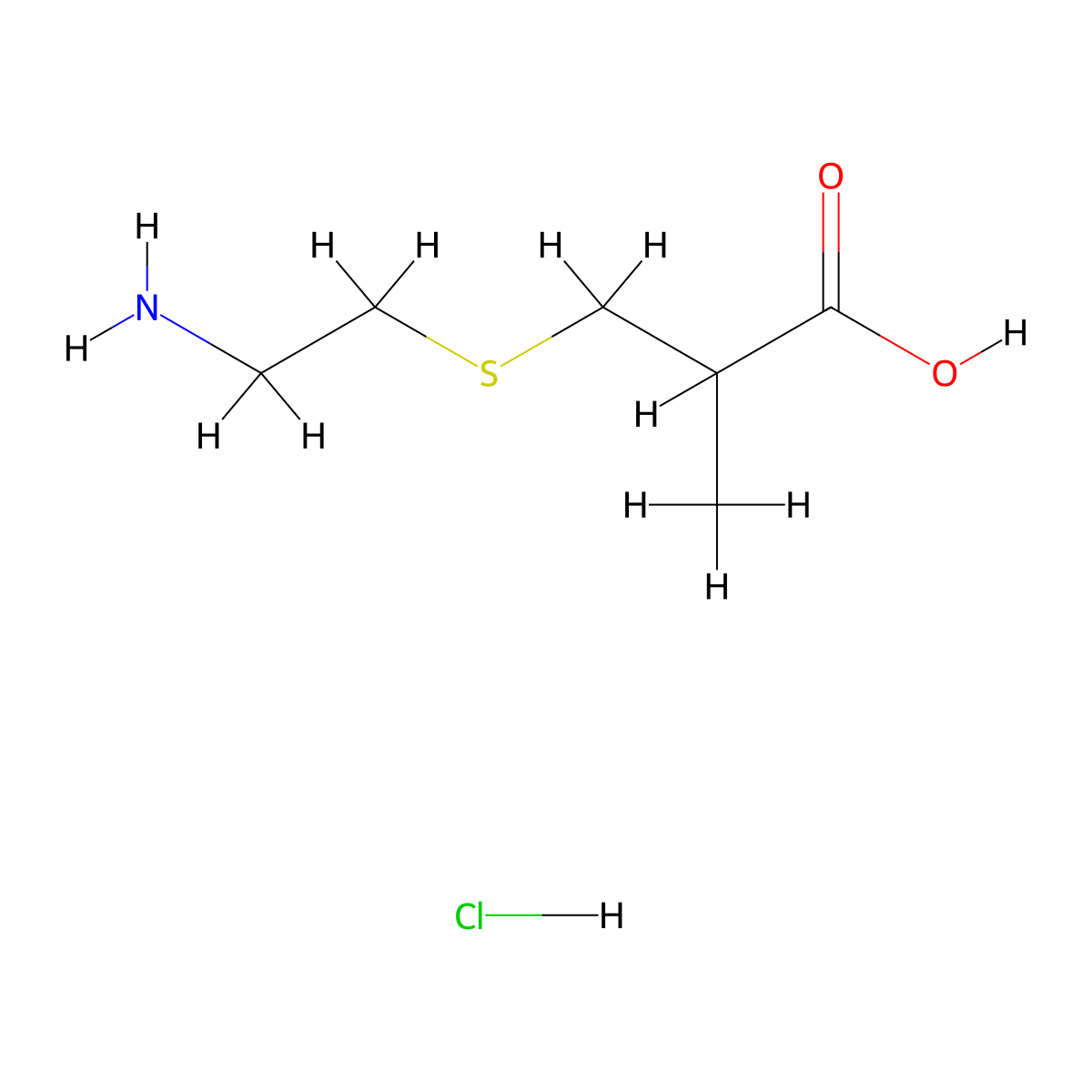 3-[(2-Aminoethyl)sulfanyl]-2-methylpropanoic acid hydrochloride molecular structure, CAS 1909319-15-8