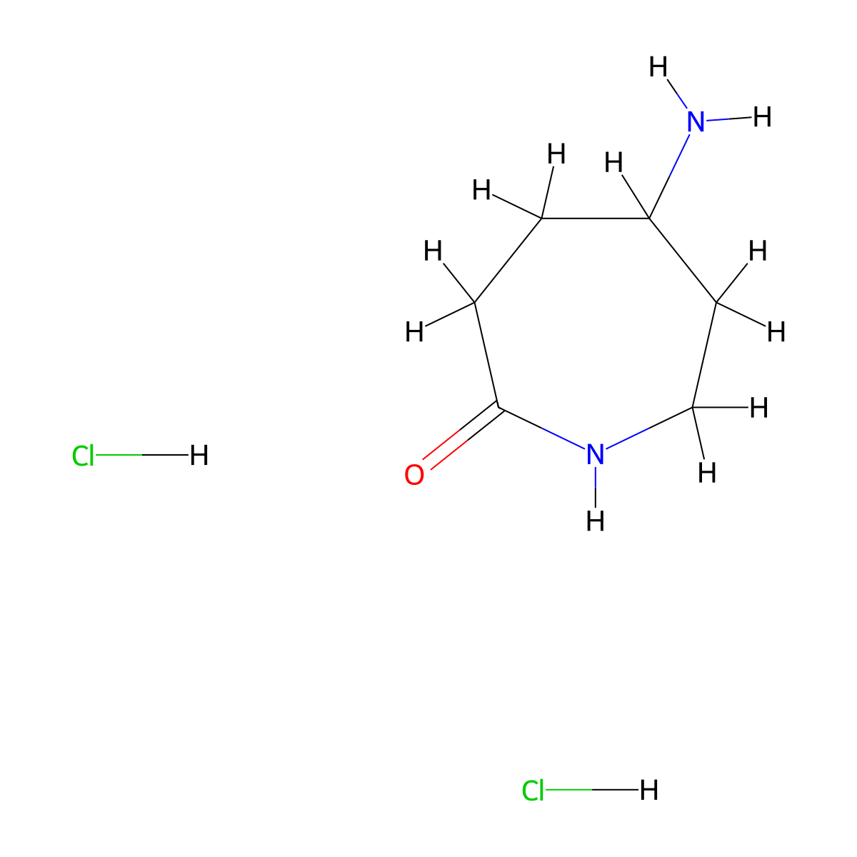 5-Aminoazepan-2-one dihydrochloride molecular structure, CAS 1909319-16-9