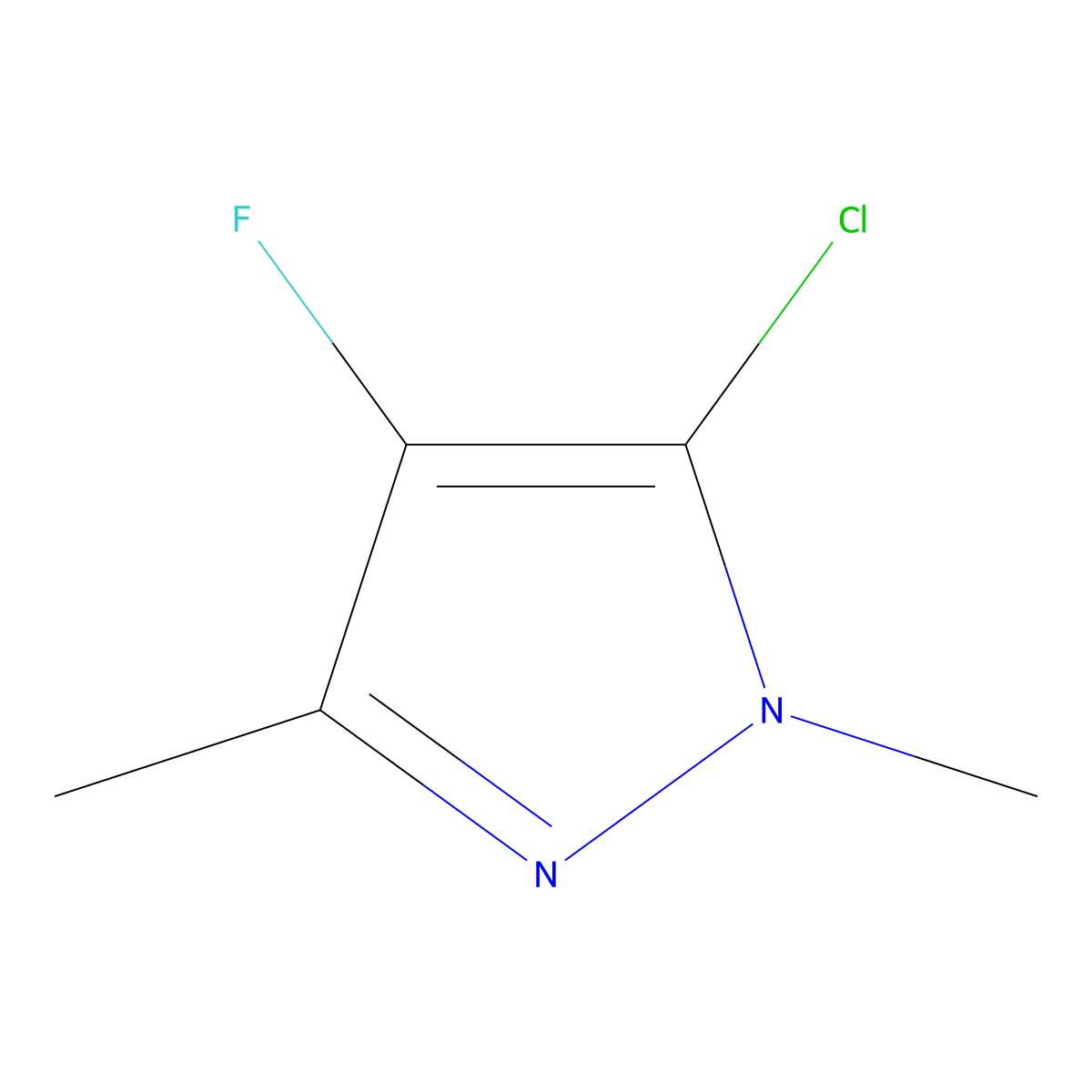5-chloro-4-fluoro-1,3-dimethyl-1H-pyrazole molecular structure, CAS 1909319-19-2