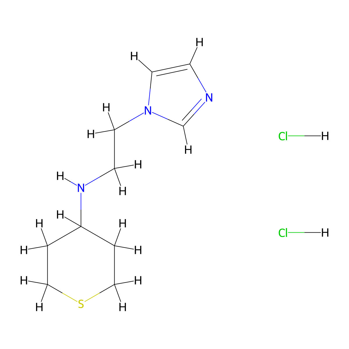 N-[2-(1H-Imidazol-1-yl)ethyl]thian-4-amine dihydrochloride molecular structure, CAS 1909319-20-5